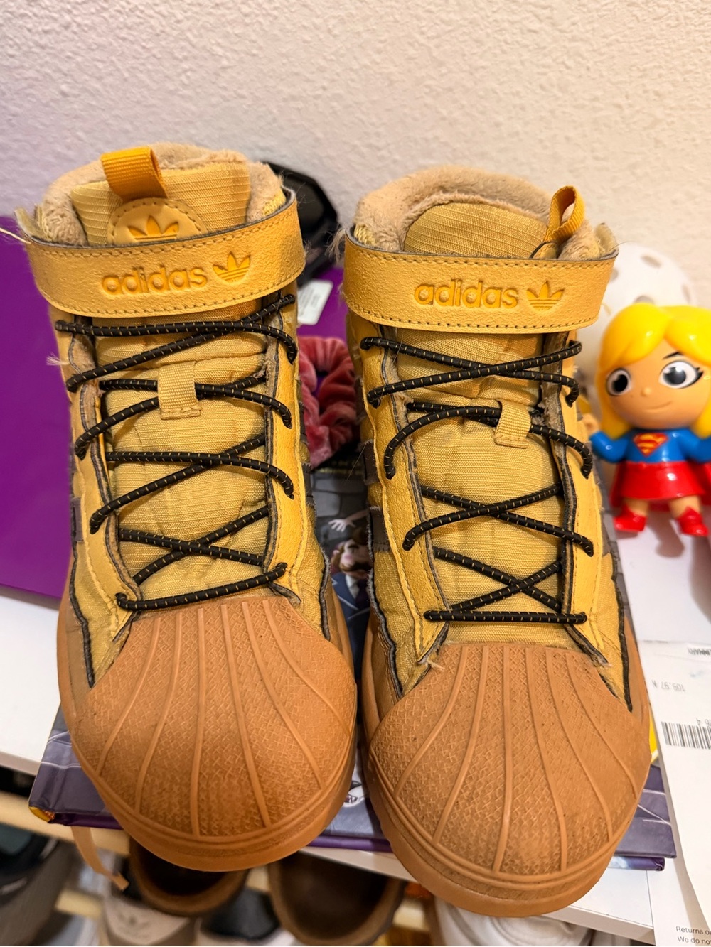 adidas Kids Yellow and Tan Winter Boots
